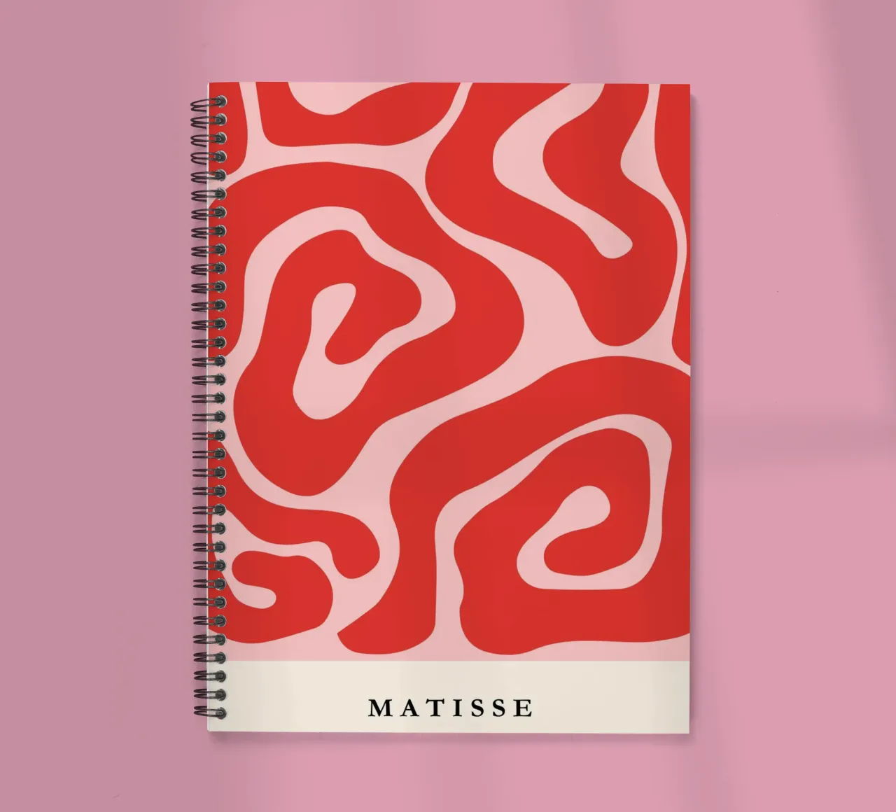Red Swirls | Matisse-Inspired Abstract Art Print diario ad anelli da PrintCessStudio