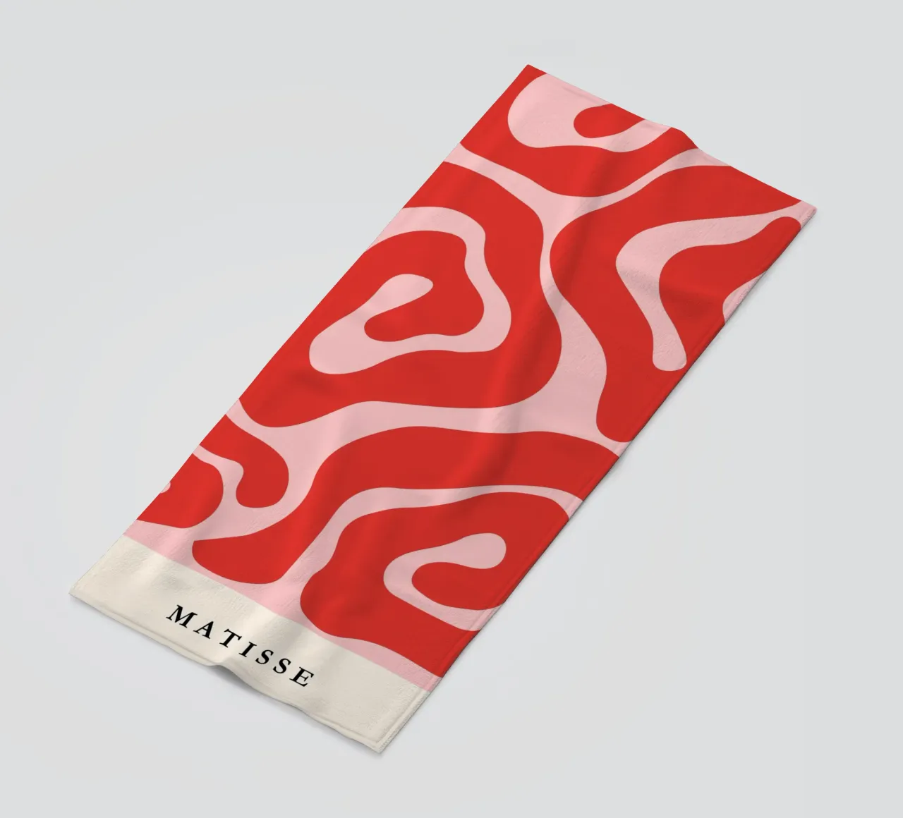 Red Swirls | Matisse-Inspired Abstract Art Print telo mare da PrintCessStudio