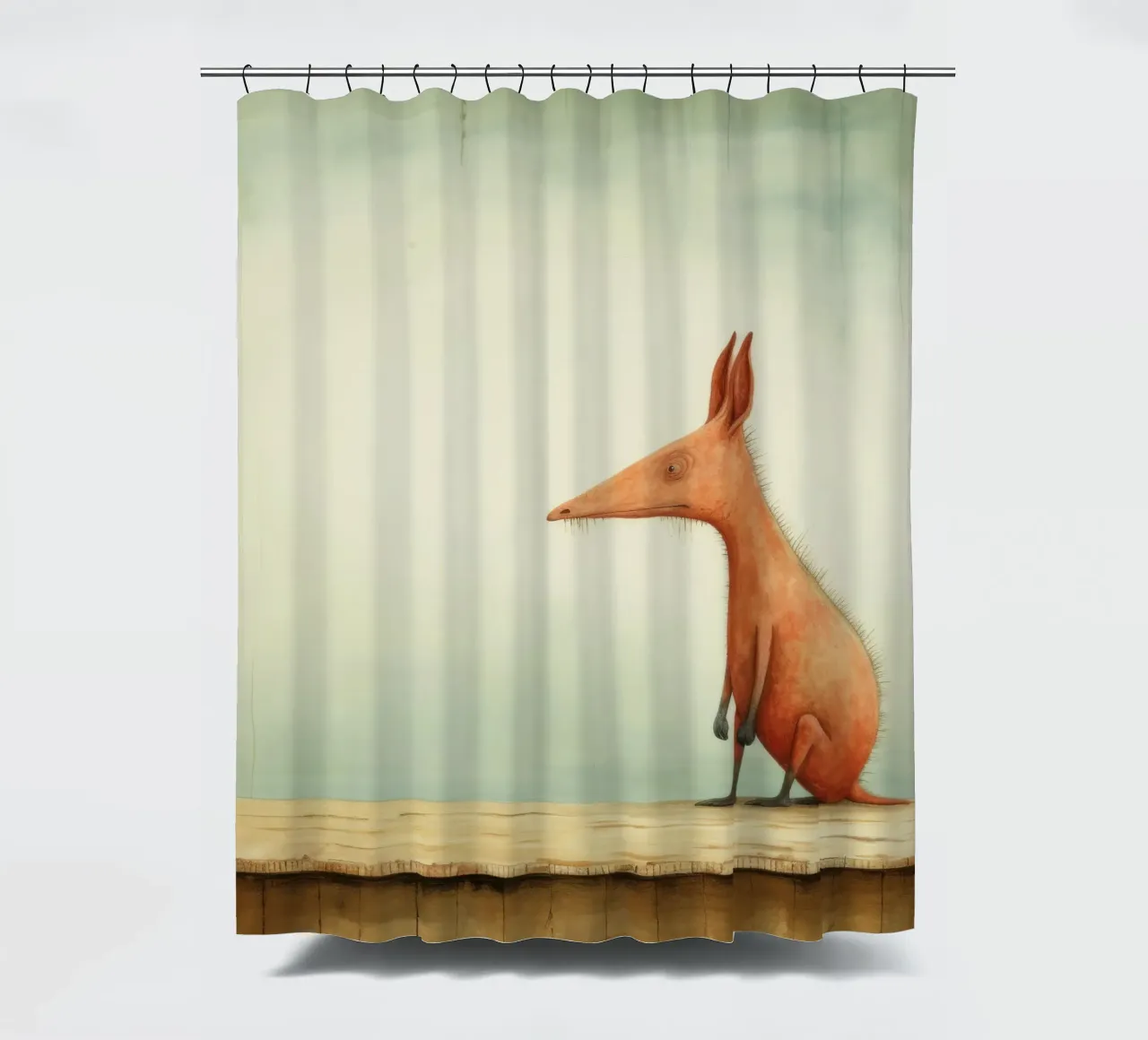 Minimal Aardvark 4 Duschvorhang von Minimal Animal Art
