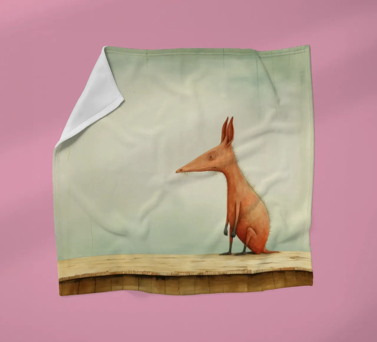 Minimal Aardvark 4 Fleecedecke von Minimal Animal Art
