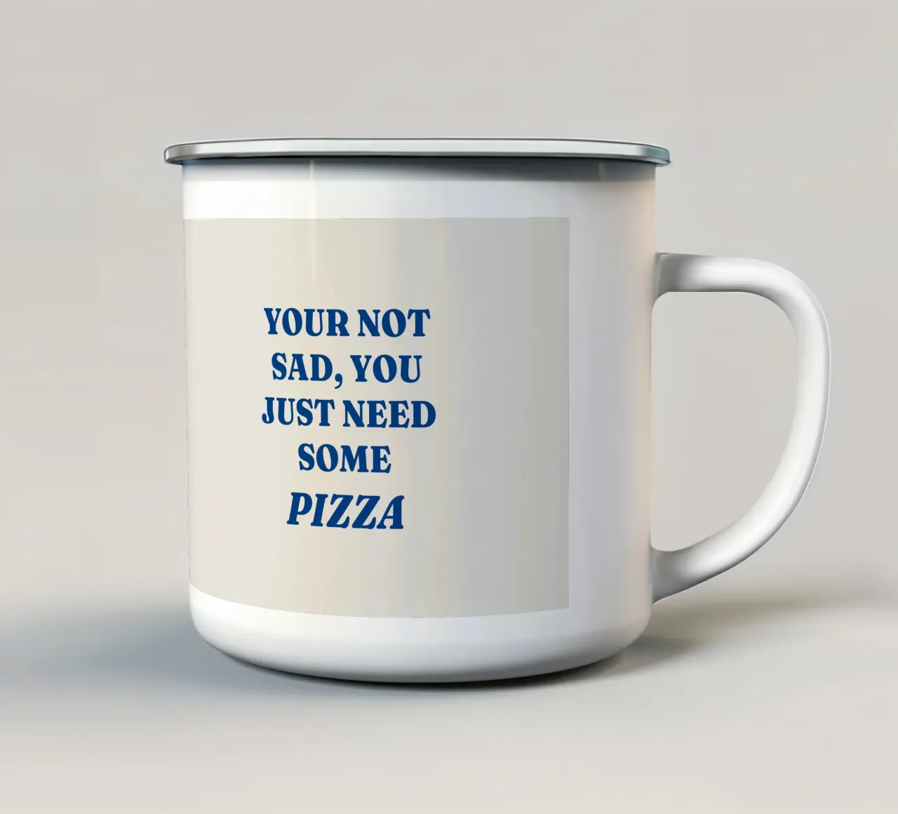 Some Pizza enamel mug by lucky club