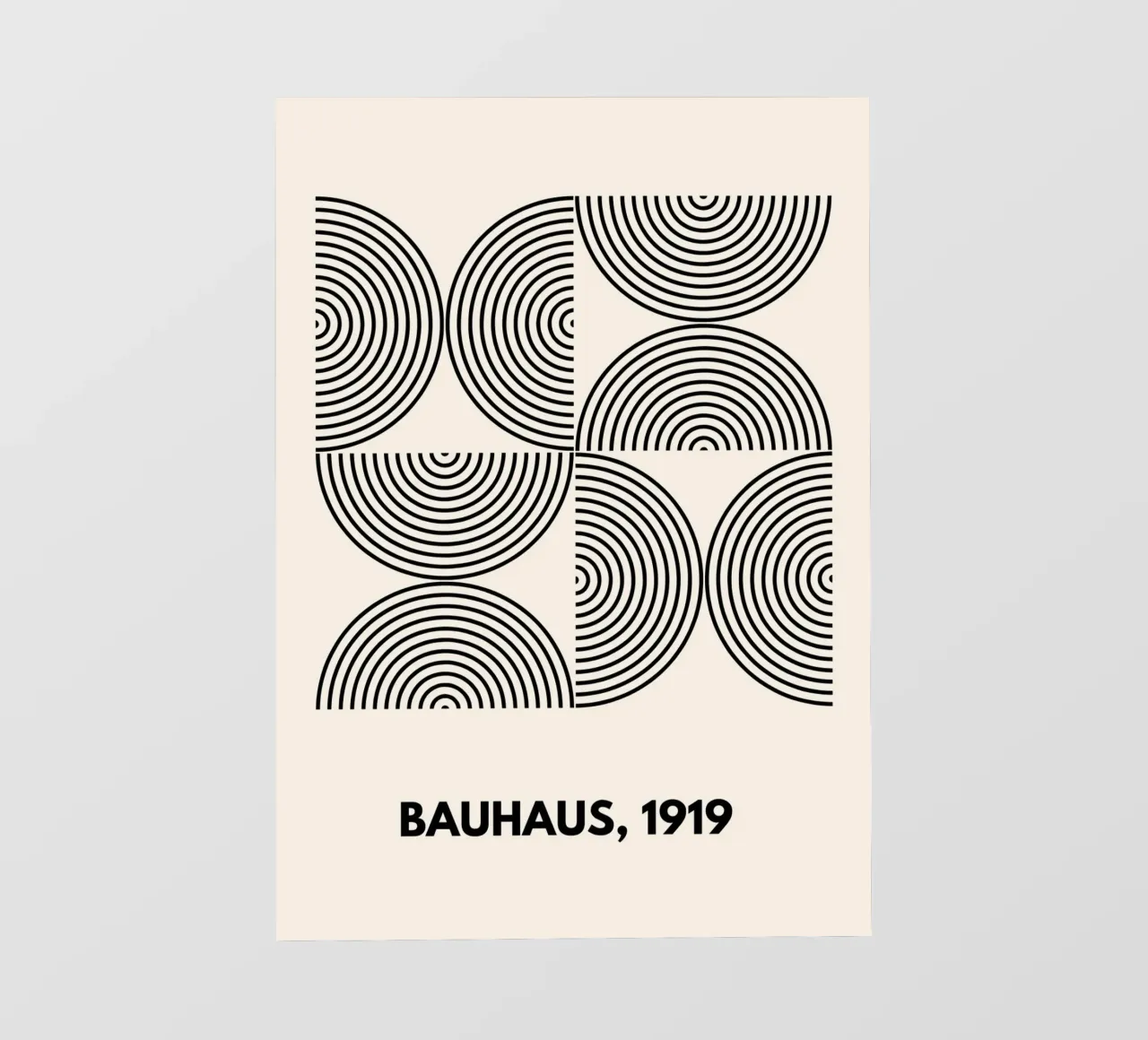 Bauhaus Curves | Black & White Abstract Print pellicola backlit da PrintCessStudio