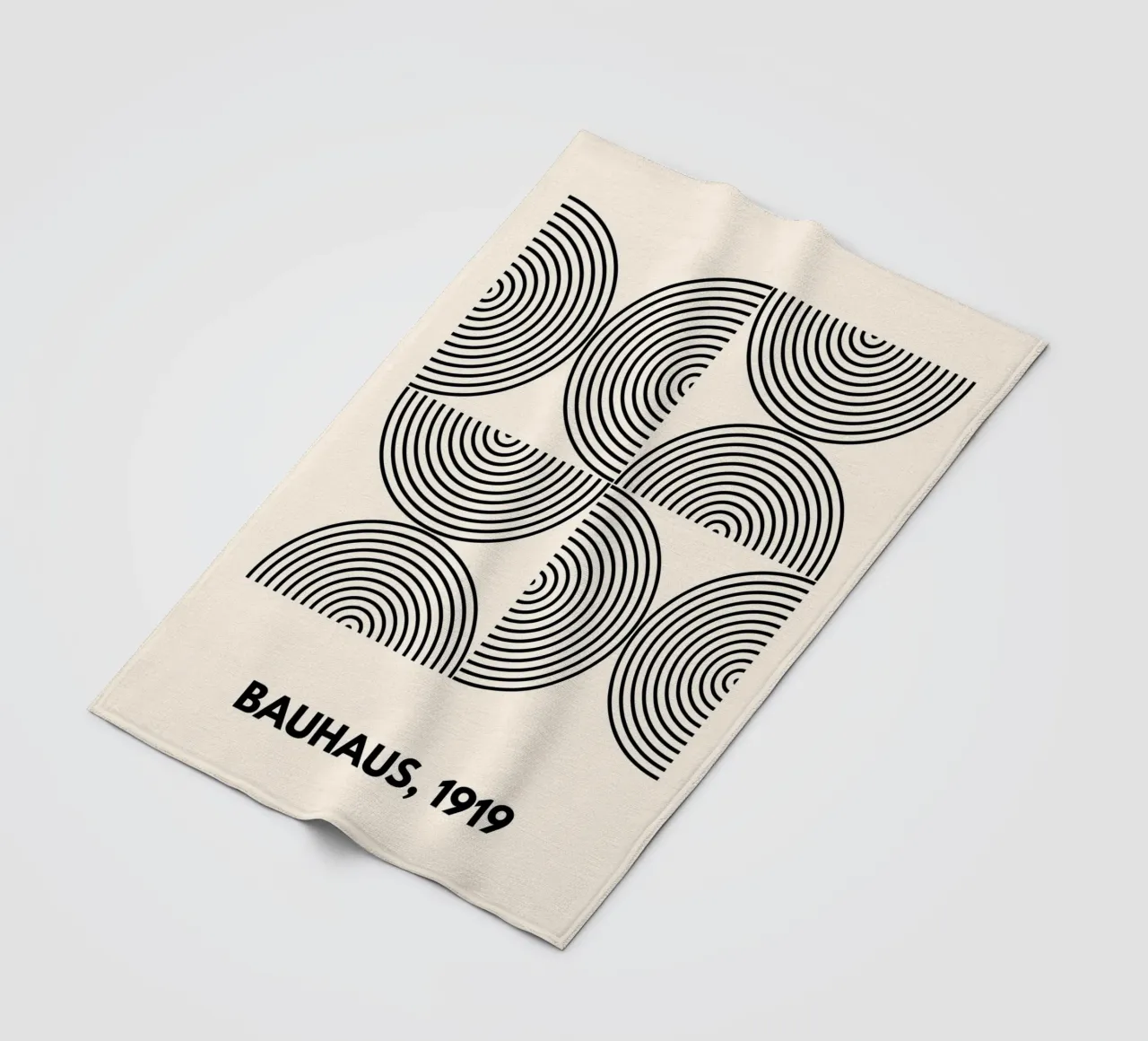 Bauhaus Curves | Black & White Abstract Print coperta in pile da PrintCessStudio
