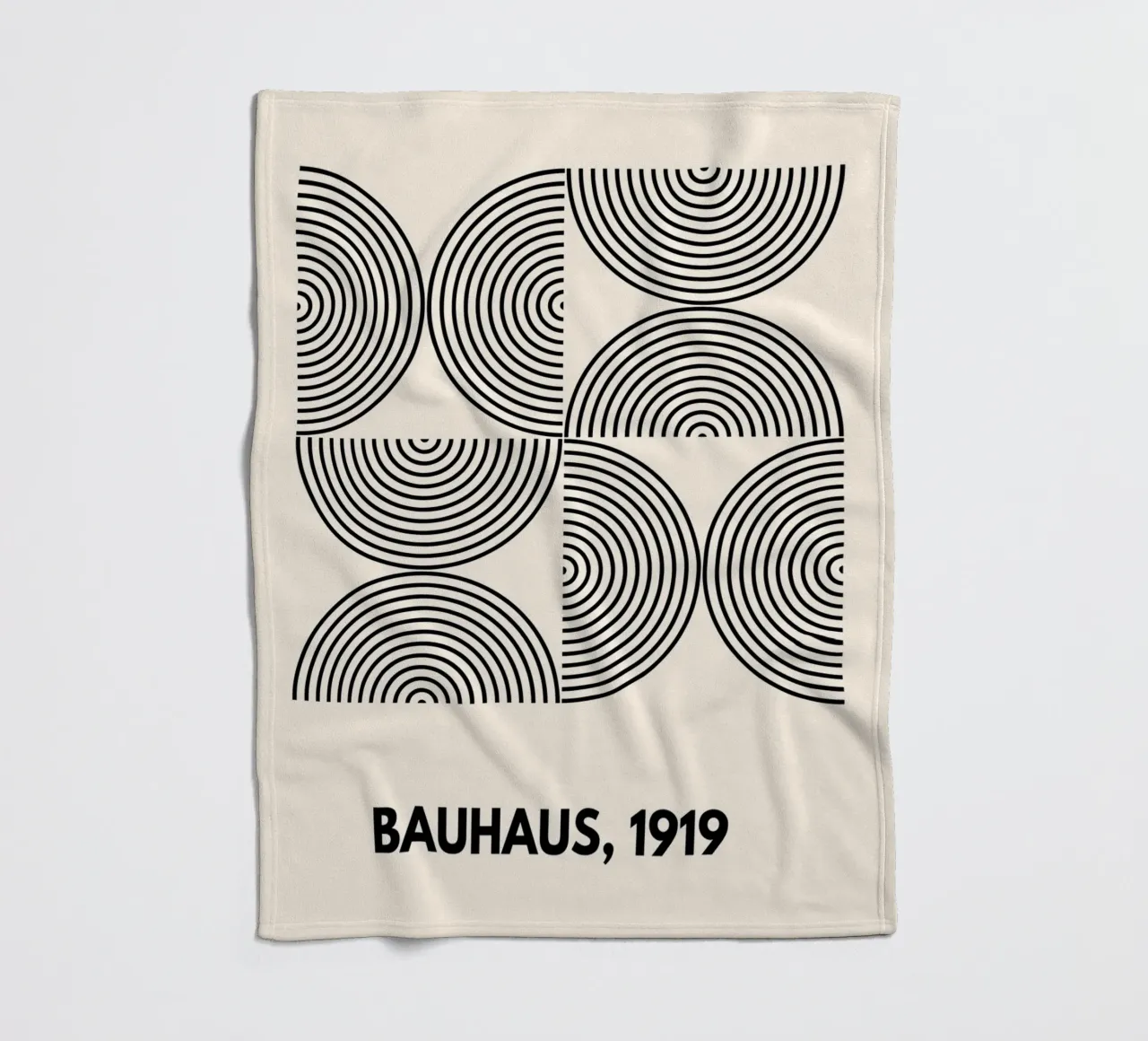 Bauhaus Curves | Black & White Abstract Print coperta in pile da PrintCessStudio