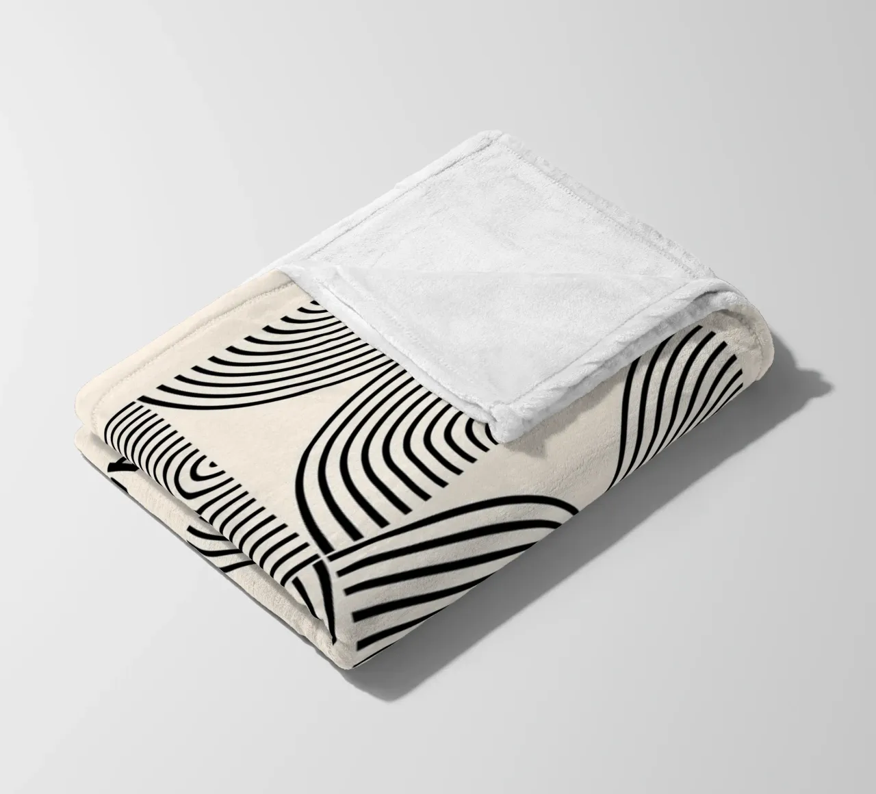 Bauhaus Curves | Black & White Abstract Print coperta in pile da PrintCessStudio