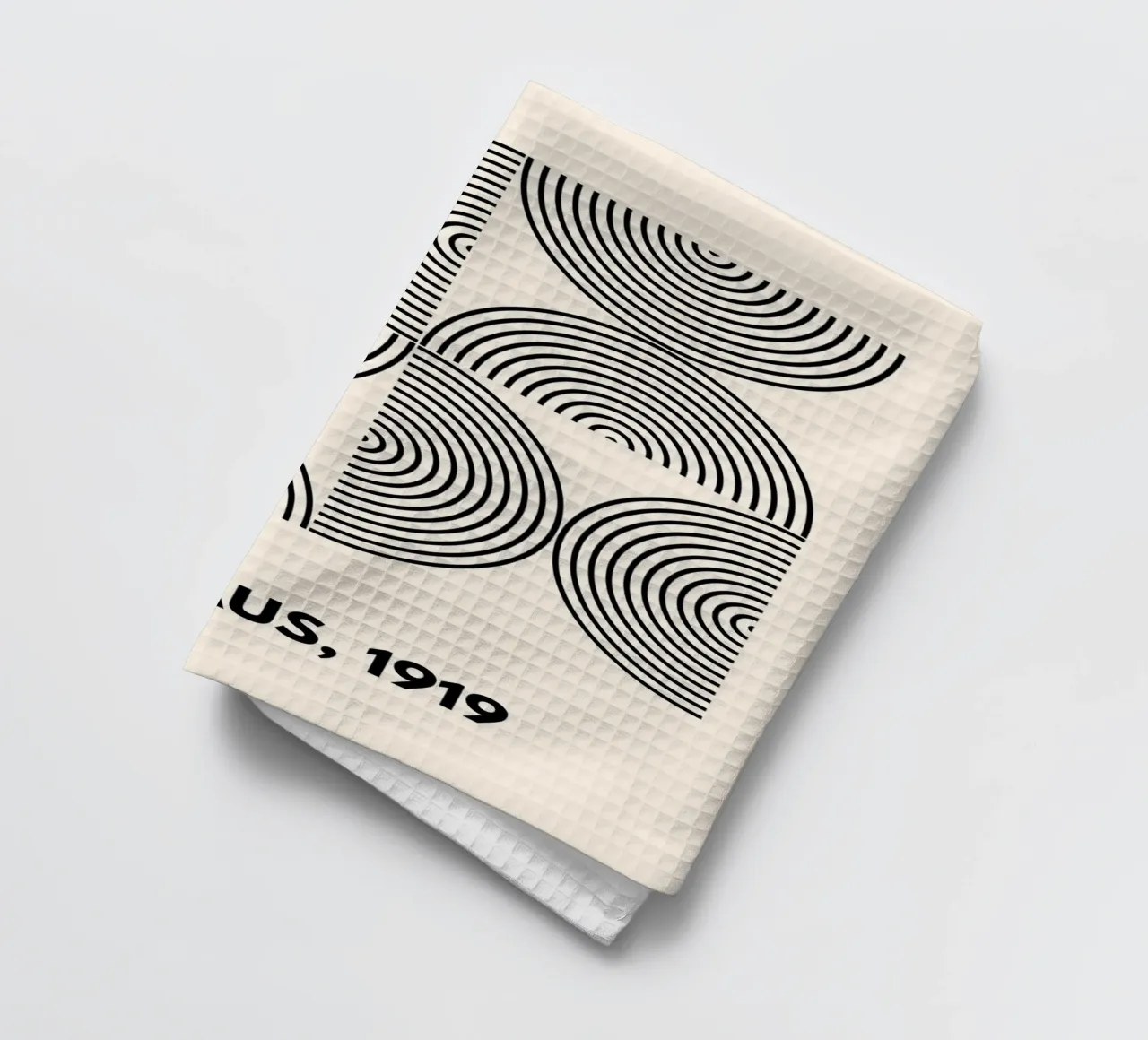 Bauhaus Curves | Black & White Abstract Print canovaccio da cucina da PrintCessStudio