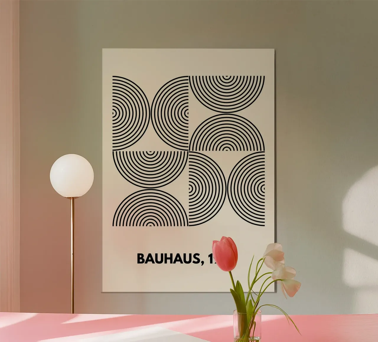 Bauhaus Curves | Black & White Abstract Print carta hahnemühle da PrintCessStudio