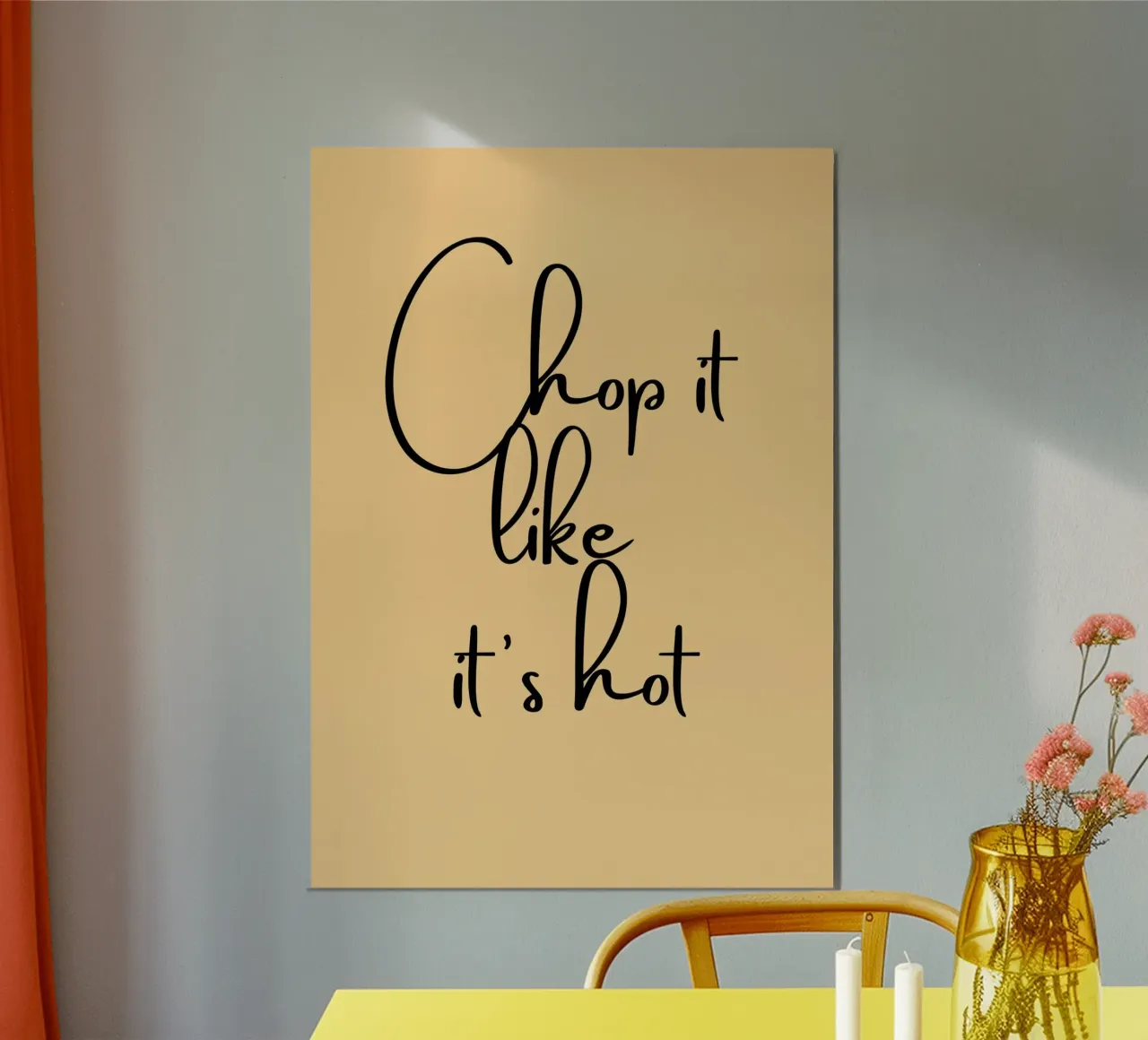 Chop It Like It's Hot | Fun Kitchen Quote Print poster met houten frame van PrintCessStudio