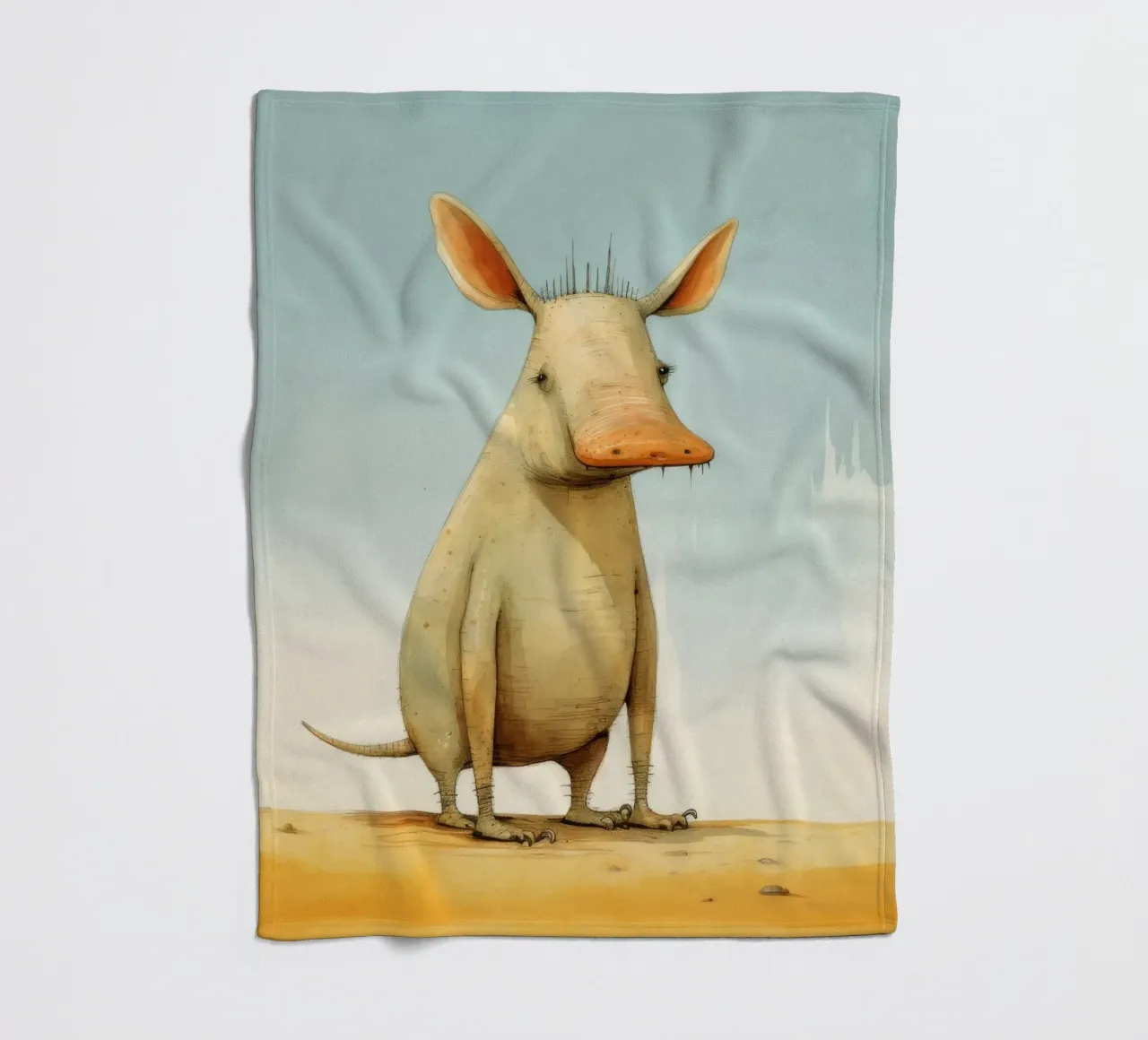 Minimal Aardvark 1 Fleecedecke von Minimal Animal Art