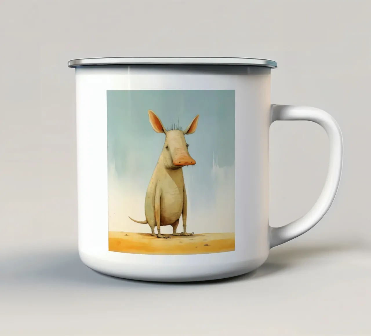 Orsacchiotto minimale 1 tazza in smalto da Minimal Animal Art