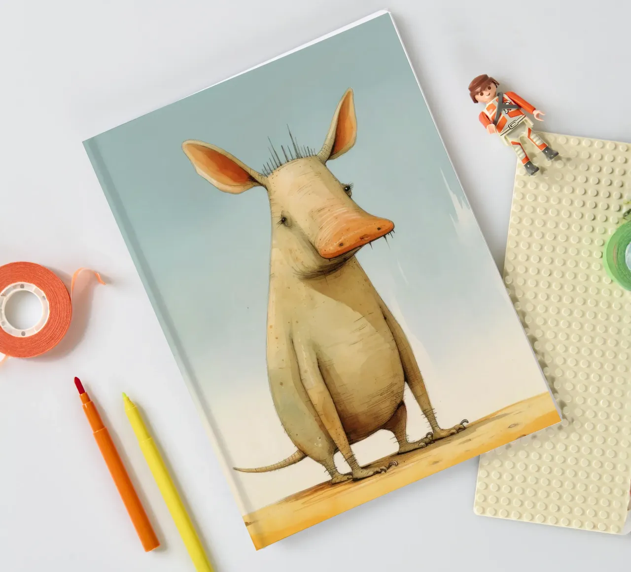 Minimal Aardvark 1 notebook by Minimal Animal Art