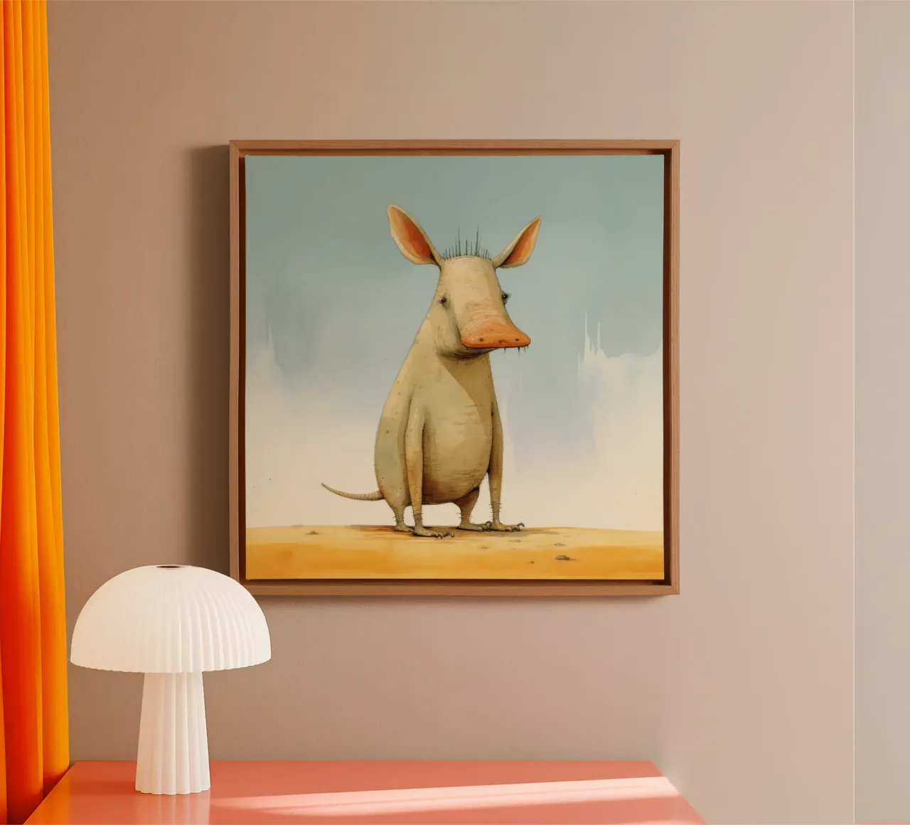 Minimal Aardvark 1 canvas by Minimal Animal Art