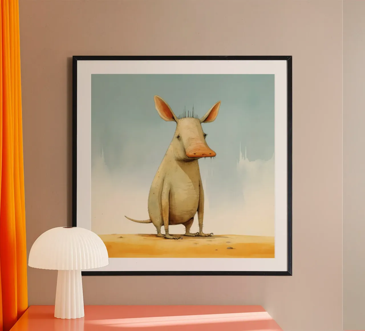 Minimo Aardvark poster da Minimal Animal Art