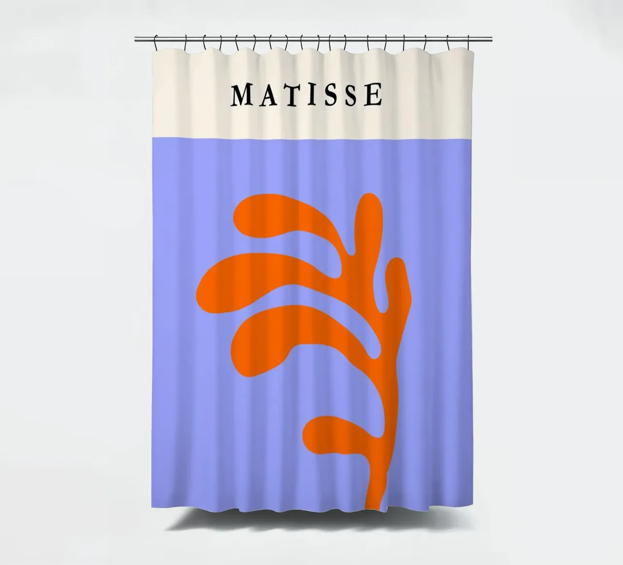 Blue & Orange | Matisse-Inspired Abstract Art Print tenda da doccia da PrintCessStudio