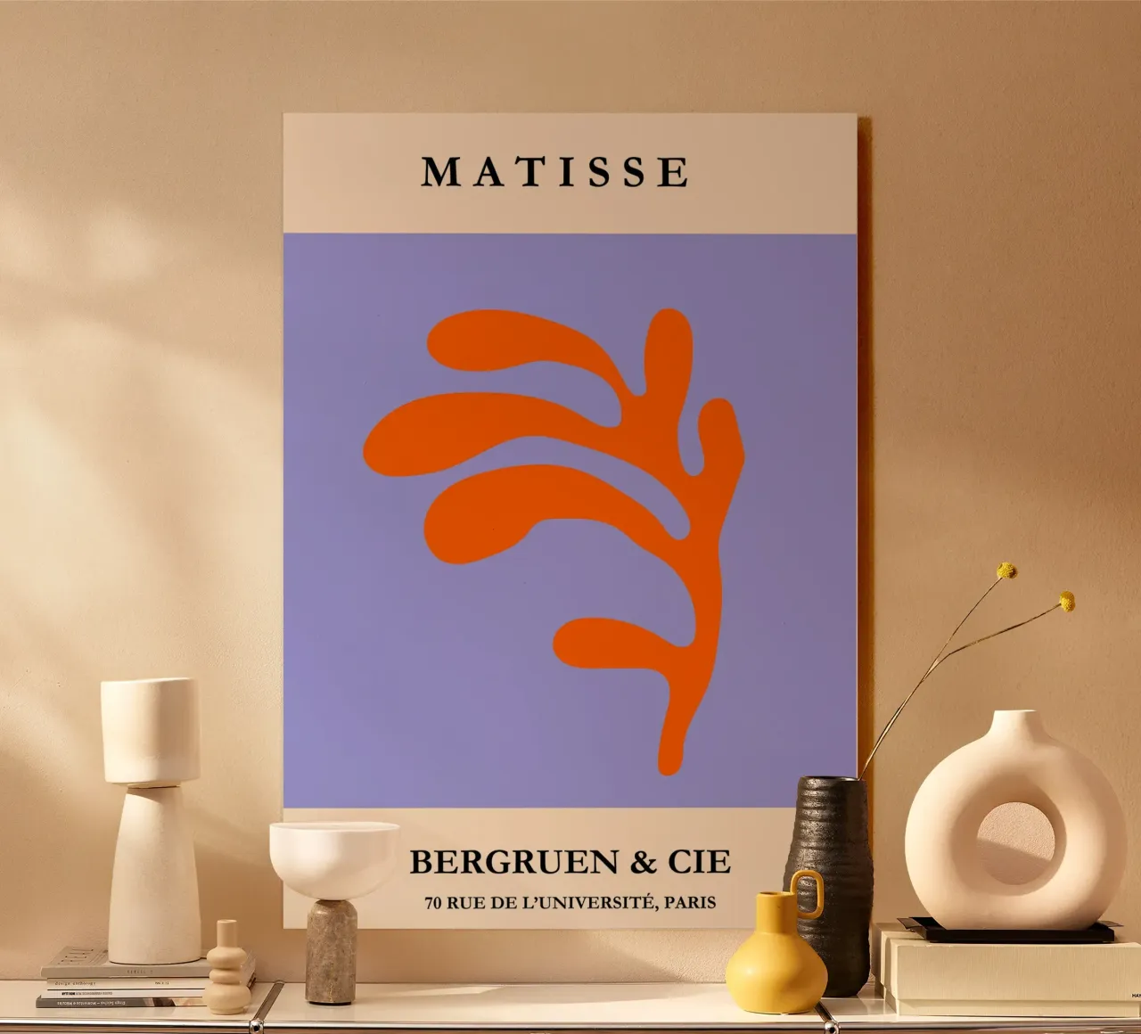 Blue & Orange | Matisse-Inspired Abstract Art Print alluminio dibond da PrintCessStudio