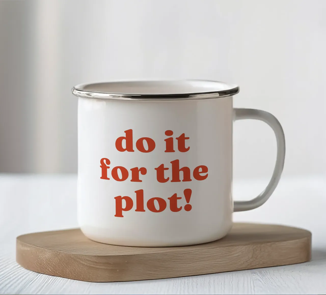 Do it for the plot mug en émail de lucky club