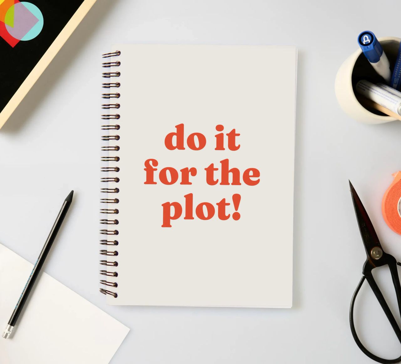 Do it for the plot spiral notebook by lucky club