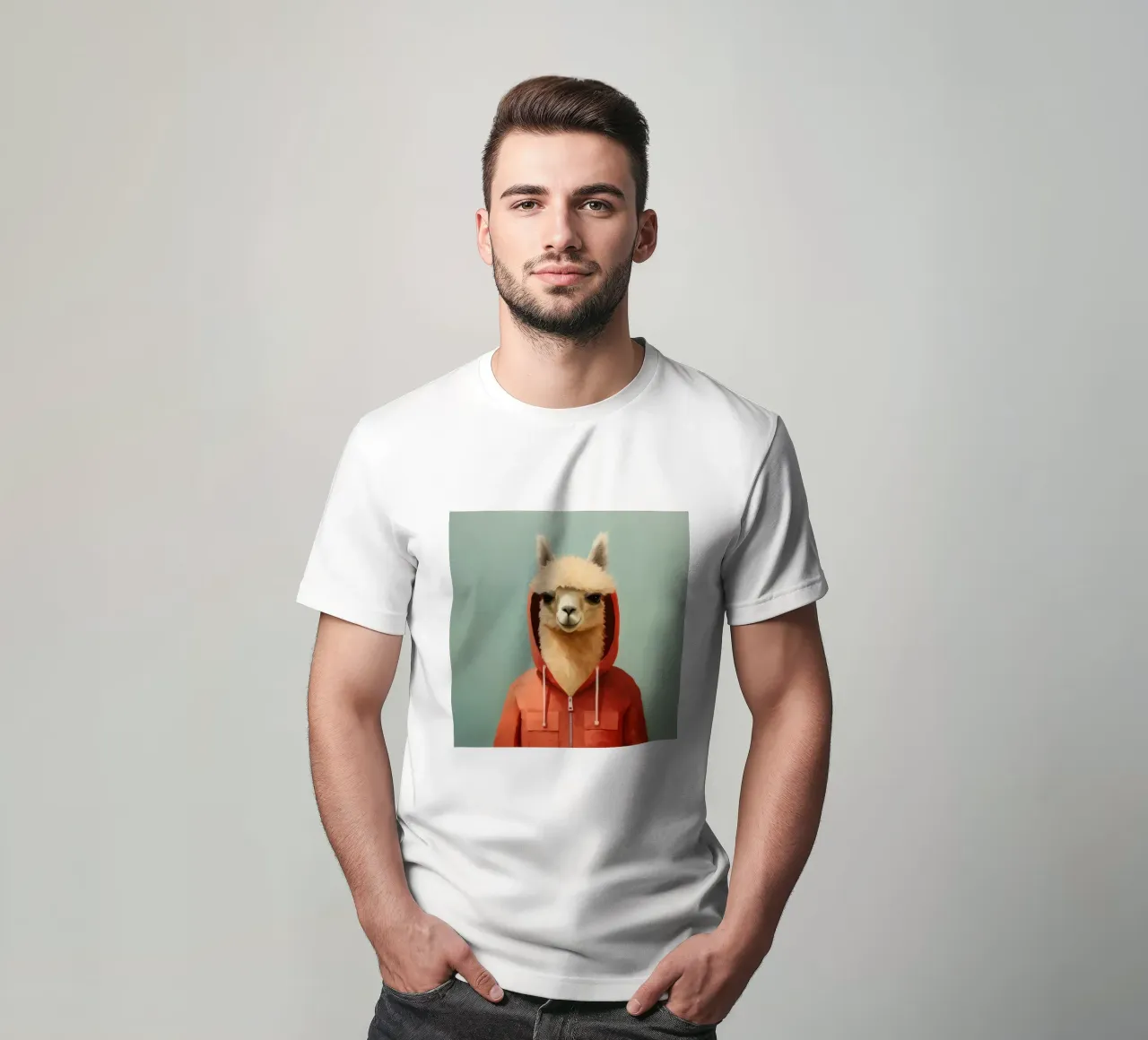 Alpaca minimale 2 t-shirt da Minimal Animal Art