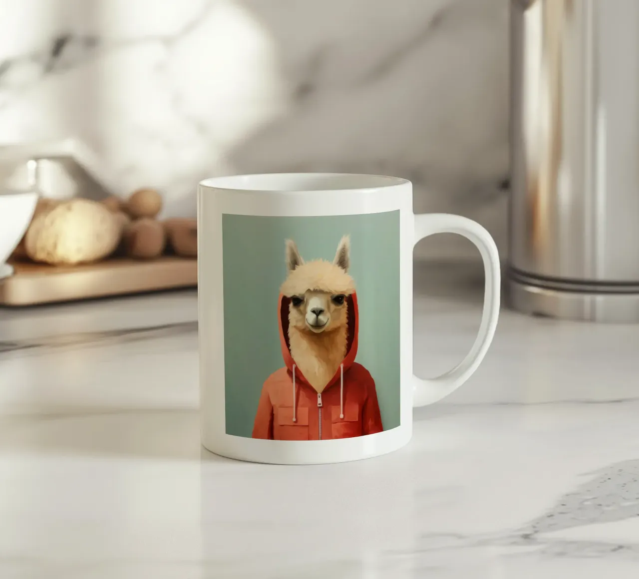 Minimale alpaca 2 keramische mok van Minimal Animal Art