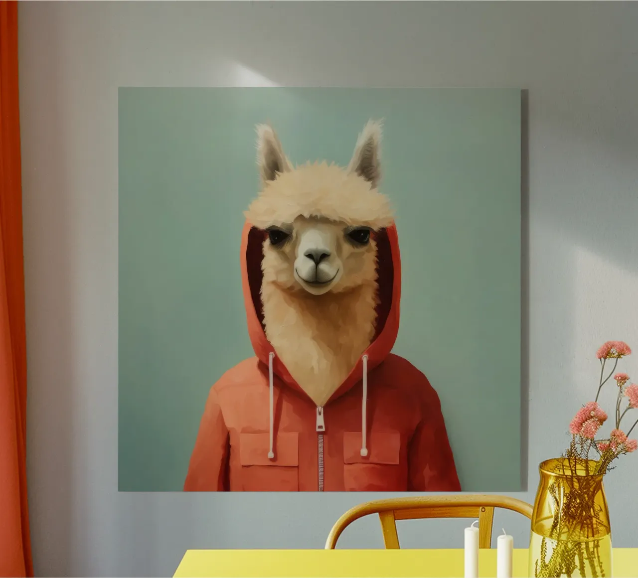 Minimal Alpaca acryl van Minimal Animal Art