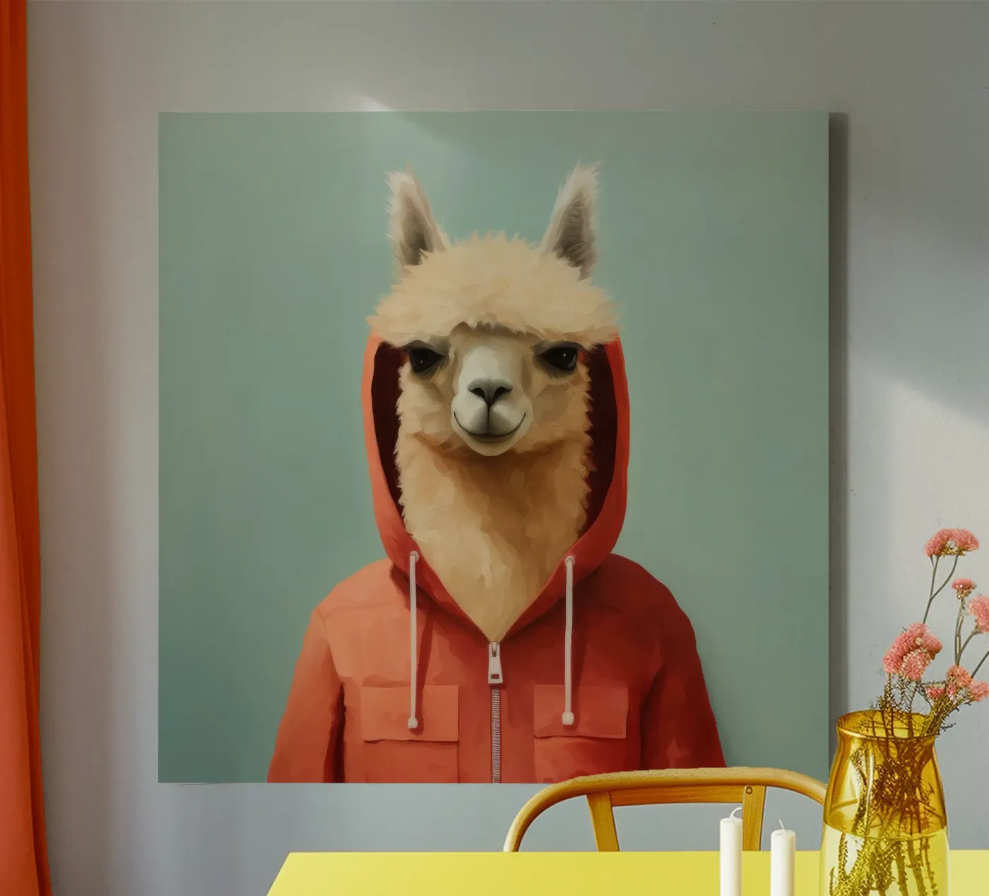 Alpaca minimo tela da Minimal Animal Art