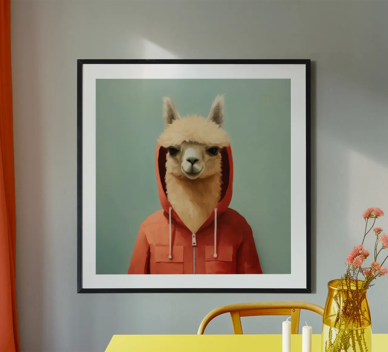 Minimal Alpaca poster da Minimal Animal Art