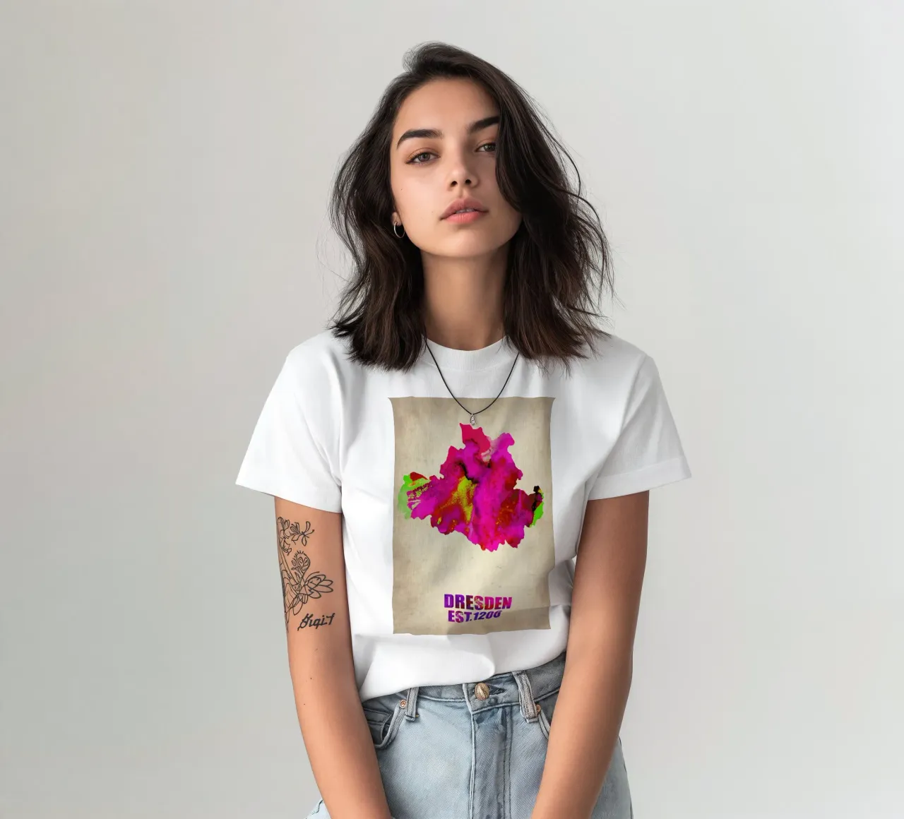 Dresden Watercolor Map t-shirt da Naxart