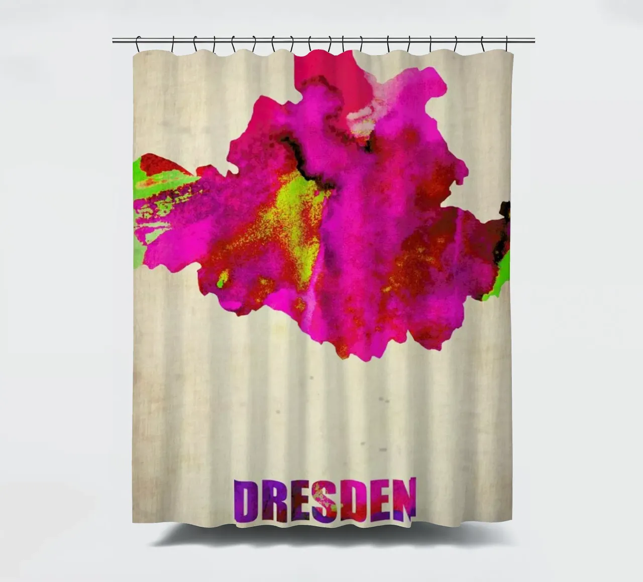 Dresden Watercolor Map tenda da doccia da Naxart