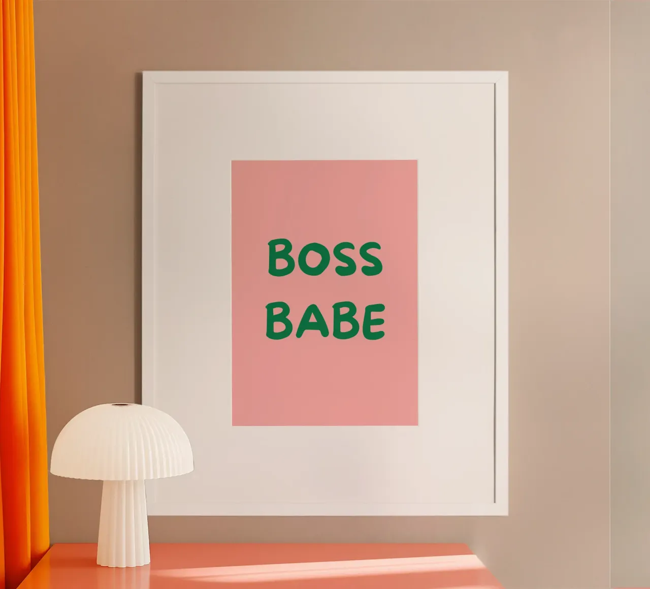 Boss Babe | Pink & Green Typography Art Print carta hahnemühle da PrintCessStudio