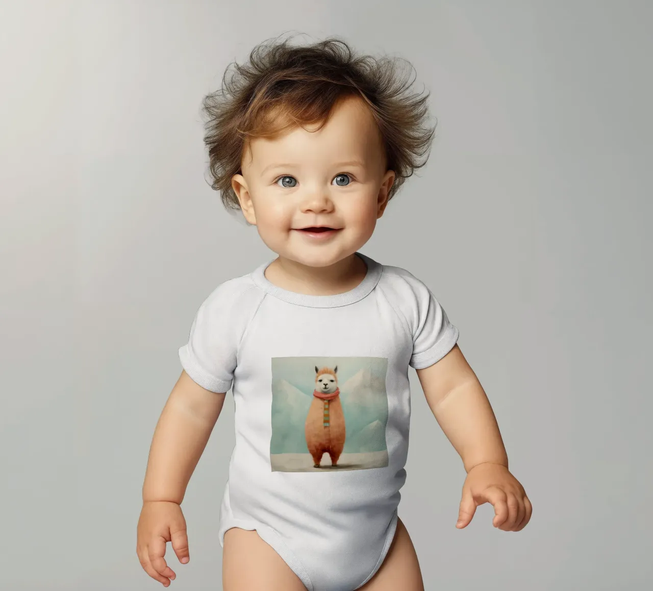 Alpaca minimale 3 body neonato maniche corte da Minimal Animal Art