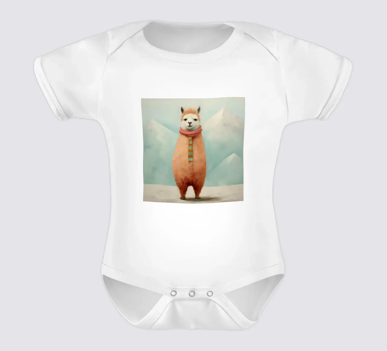 Alpaca minimale 3 body neonato maniche corte da Minimal Animal Art