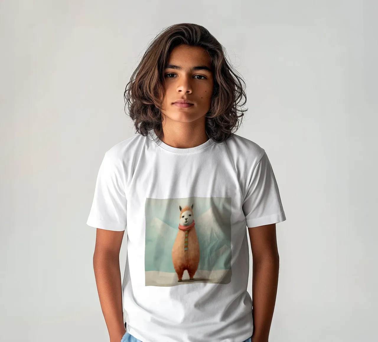 Alpaca minimo t-shirt bambini da Minimal Animal Art
