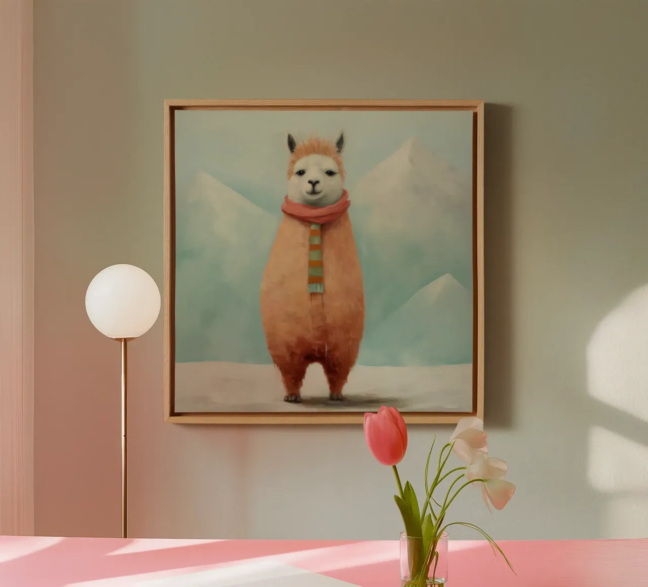 Alpaca minimo tela da Minimal Animal Art