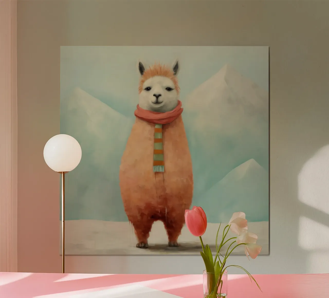 Minimal Alpaca poster by Minimal Animal Art