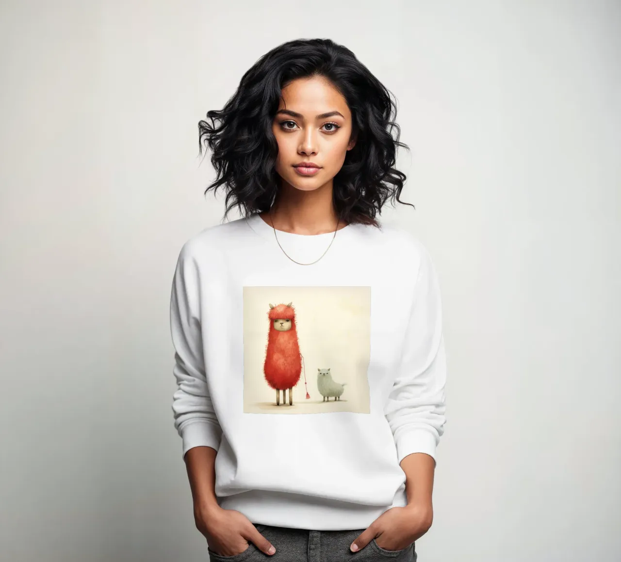 Alpaca minimale 4 felpa da Minimal Animal Art