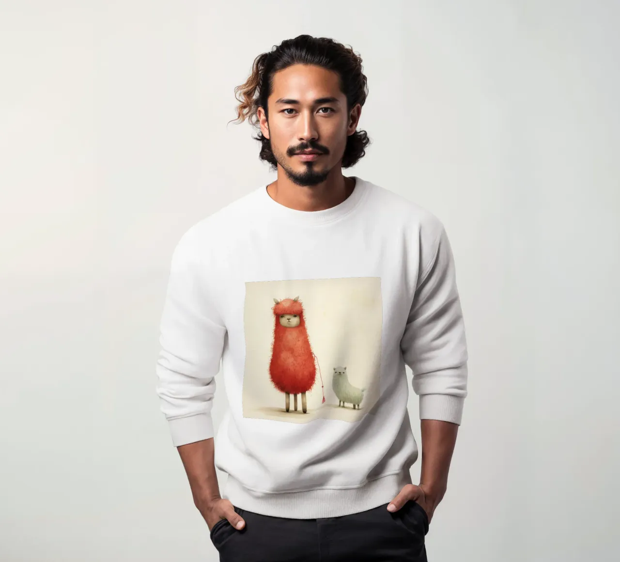 Alpaca minimale 4 felpa da Minimal Animal Art