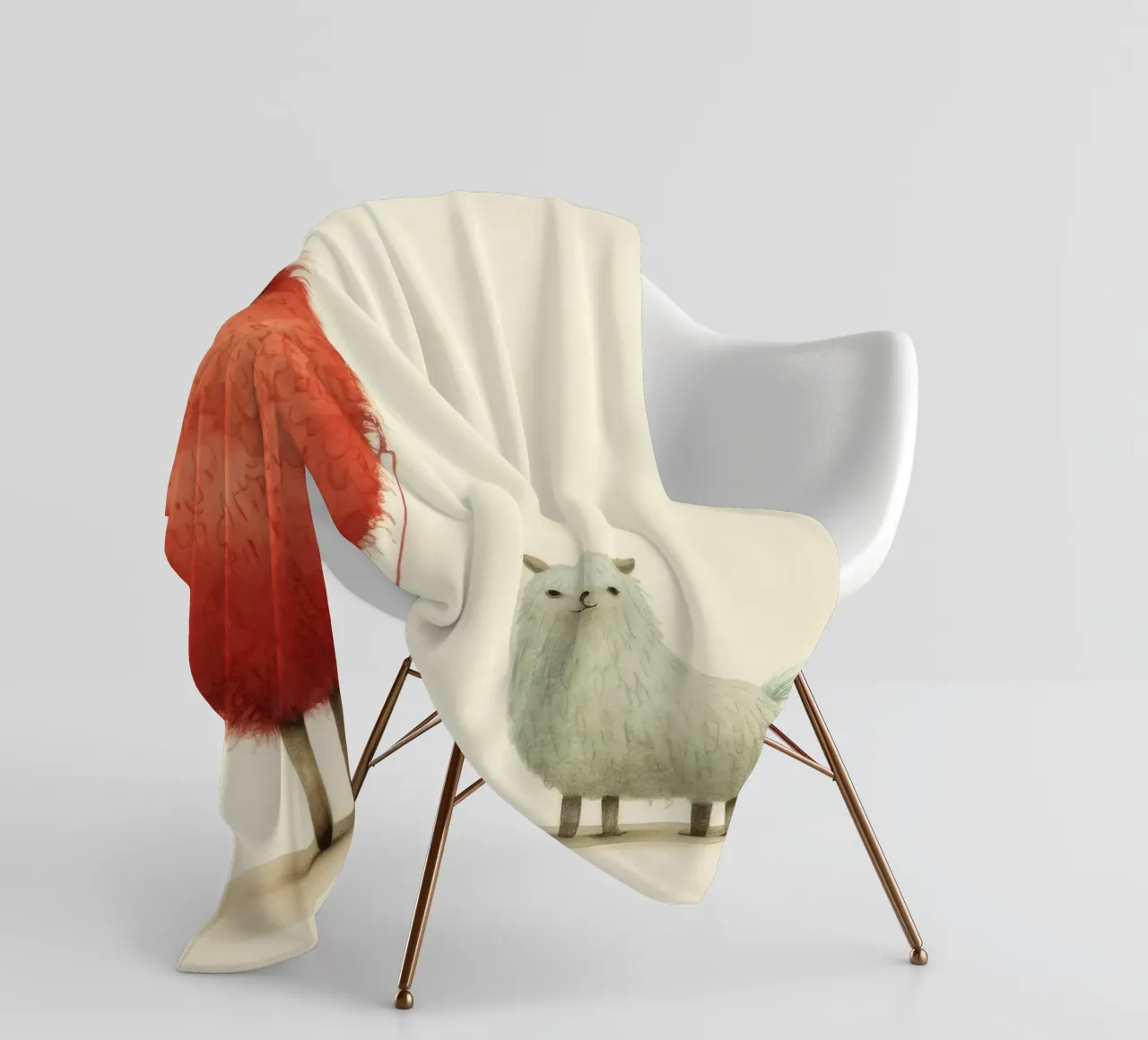 Alpaca minimale 4 coperta in pile da Minimal Animal Art