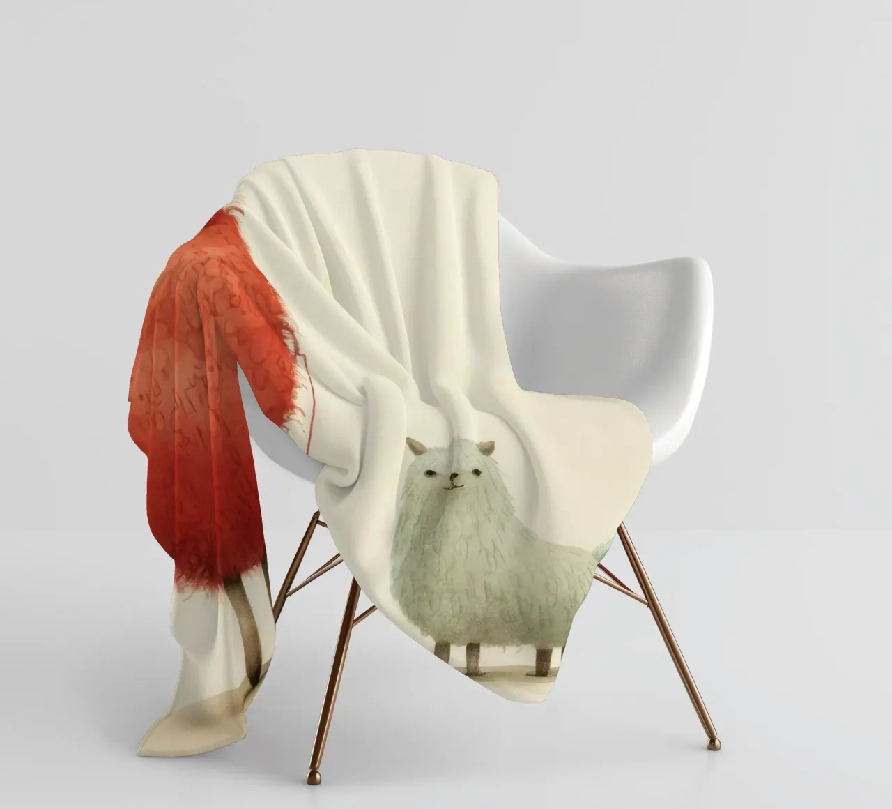 Alpaca minimale 4 coperta in pile da Minimal Animal Art