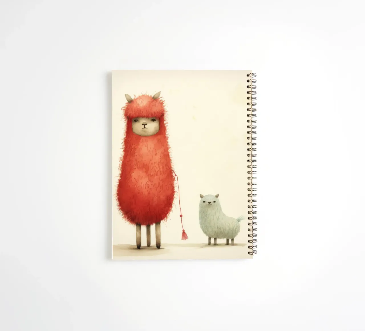 Minimal Alpaca 4 spiral notebook by Minimal Animal Art