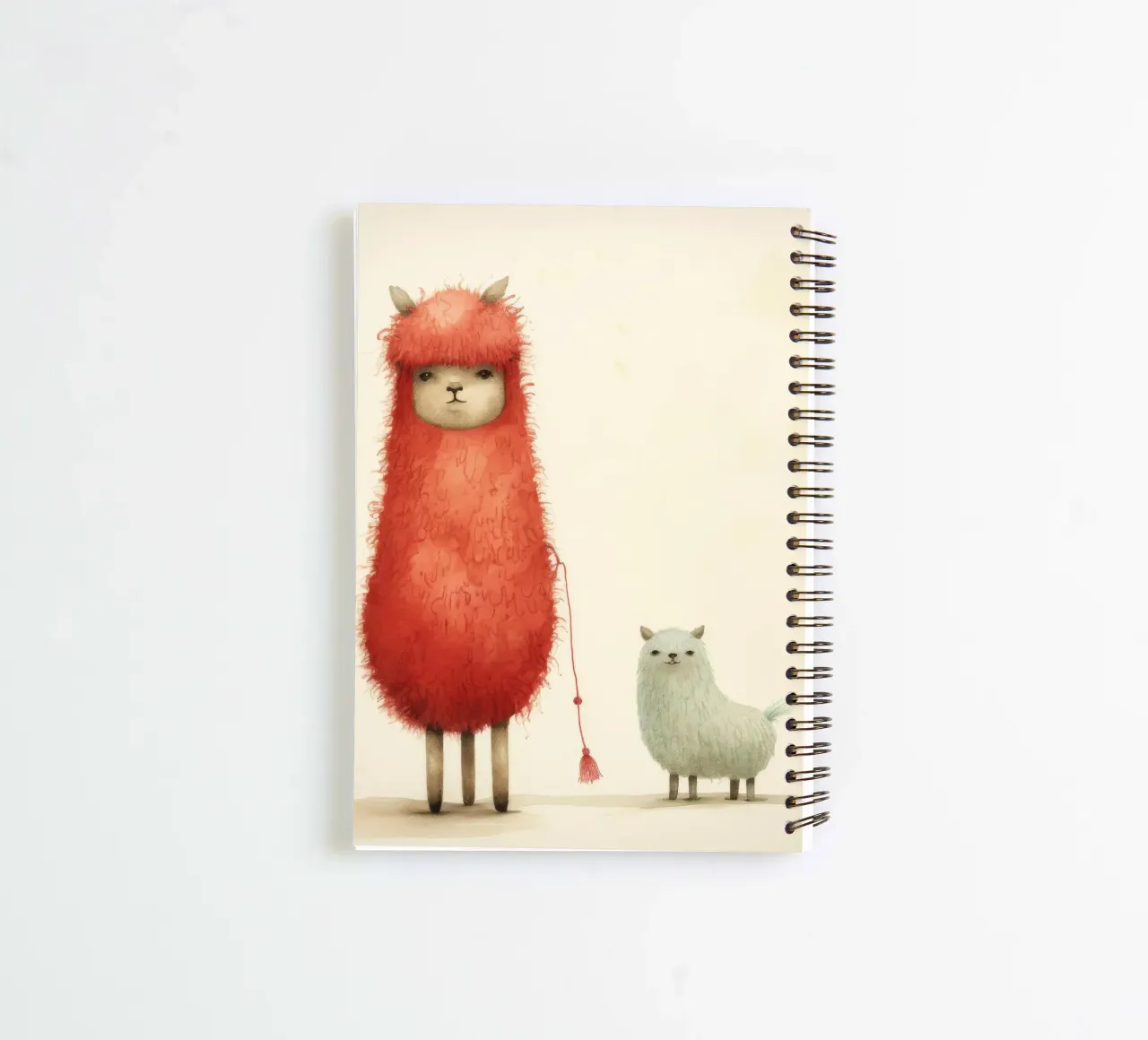 Minimal Alpaca 4 spiral notebook by Minimal Animal Art