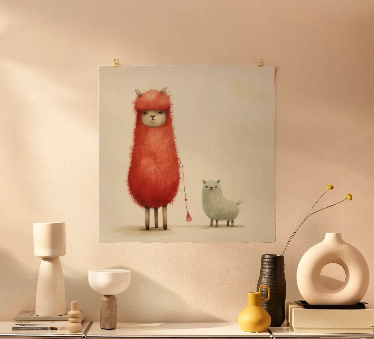 Alpaca minimo poster da Minimal Animal Art