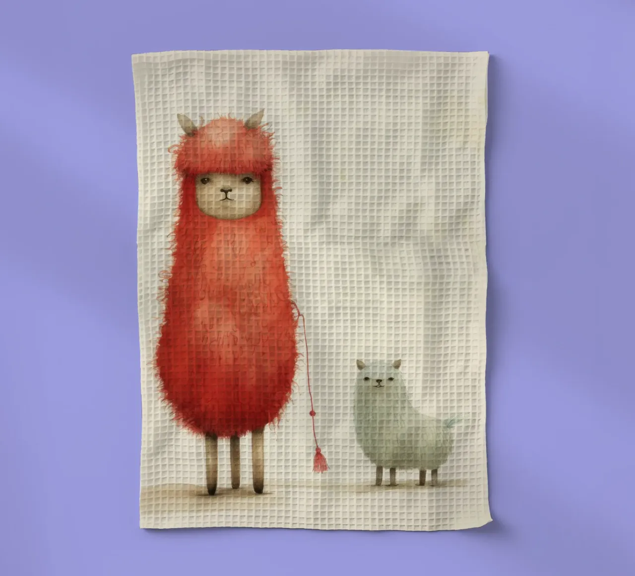 Minimal Alpaca 4 torchon de Minimal Animal Art