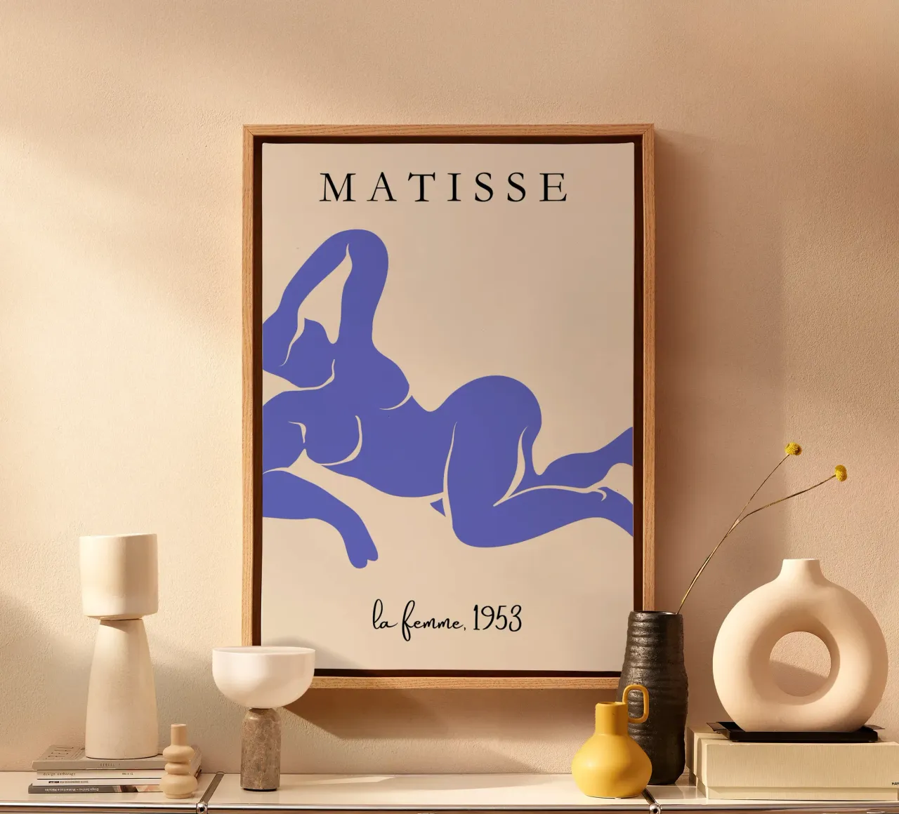 La Femme | Matisse-Inspired Abstract Art Print canvas met Baklijst van PrintCessStudio
