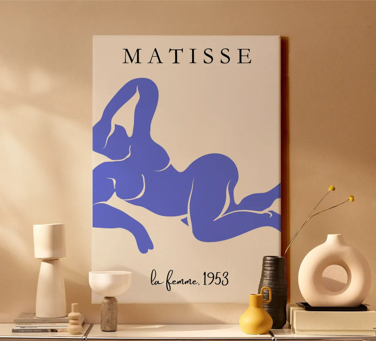 La Femme | Matisse-Inspired Abstract Art Print canvas met Baklijst van PrintCessStudio