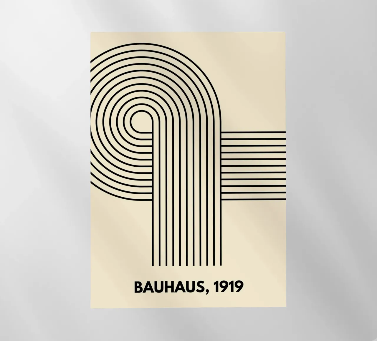 Bauhaus Curve Pattern | Black & White Abstract Print film rétro-éclairé de PrintCessStudio