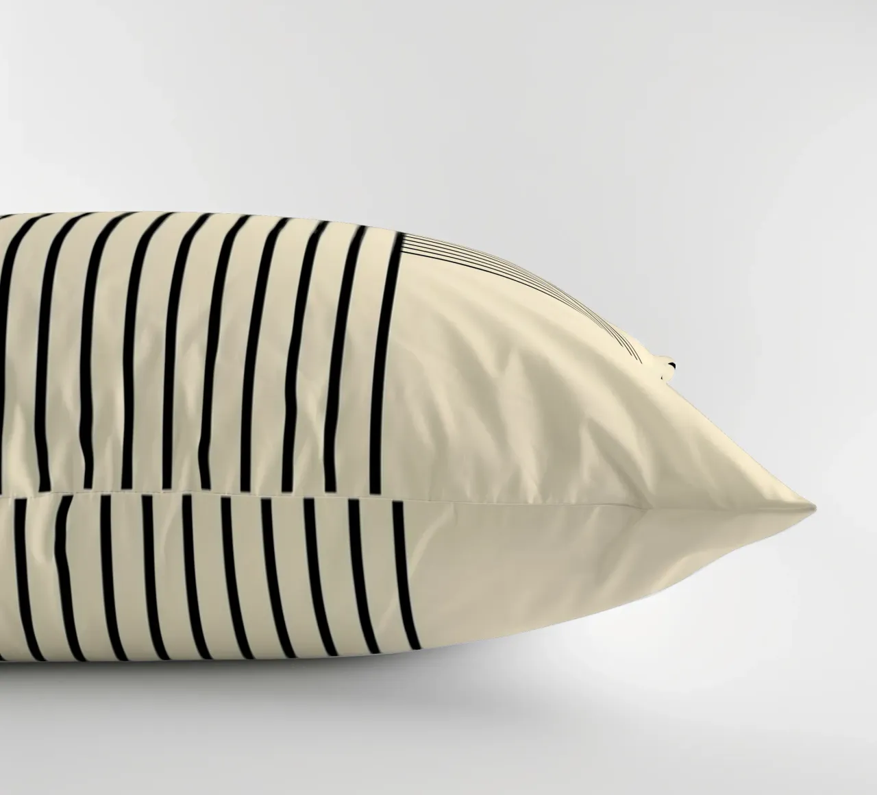 Bauhaus Curve Pattern | Black & White Abstract Print Kissen von PrintCessStudio