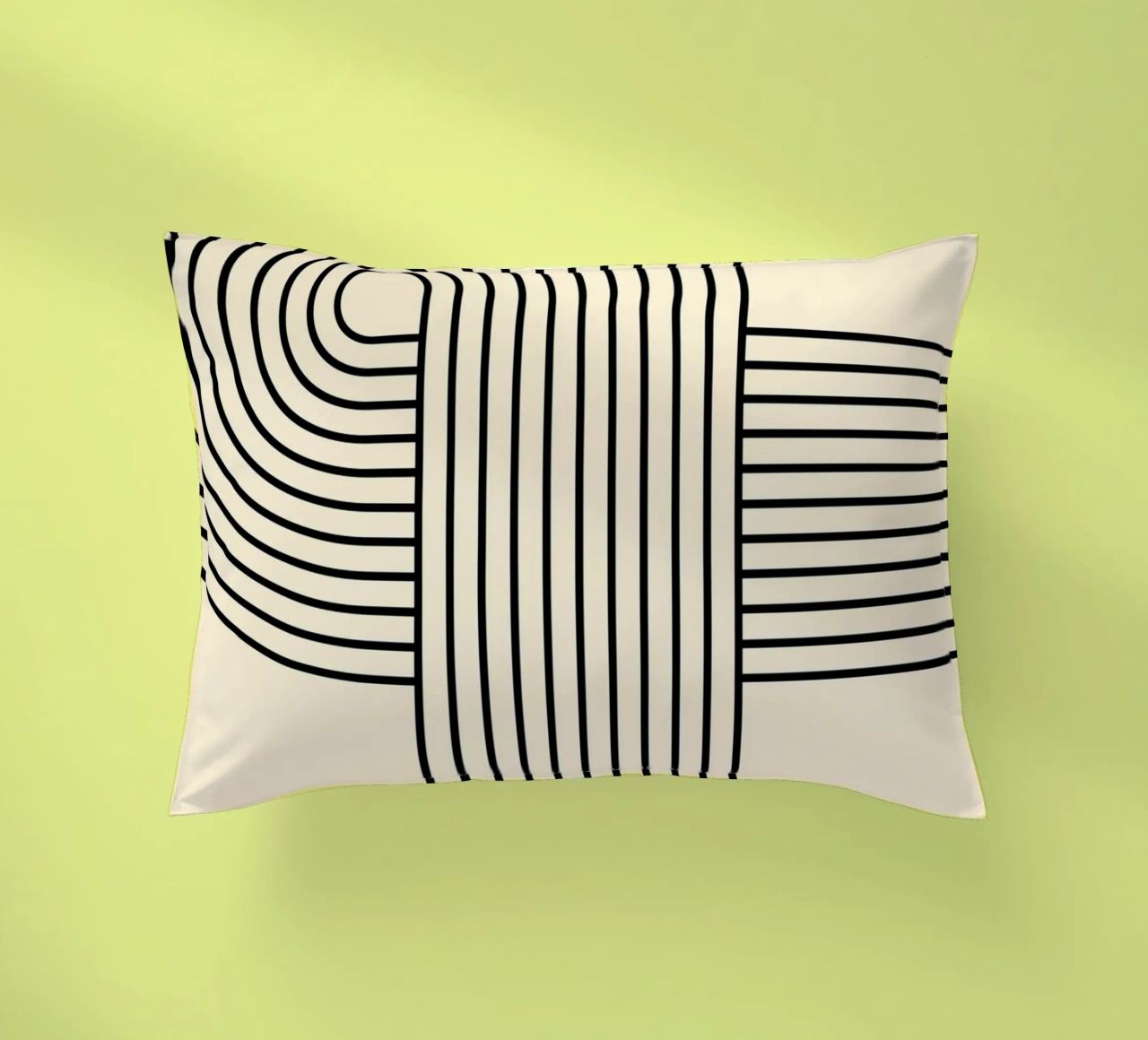 Bauhaus Curve Pattern | Black & White Abstract Print cuscino da PrintCessStudio