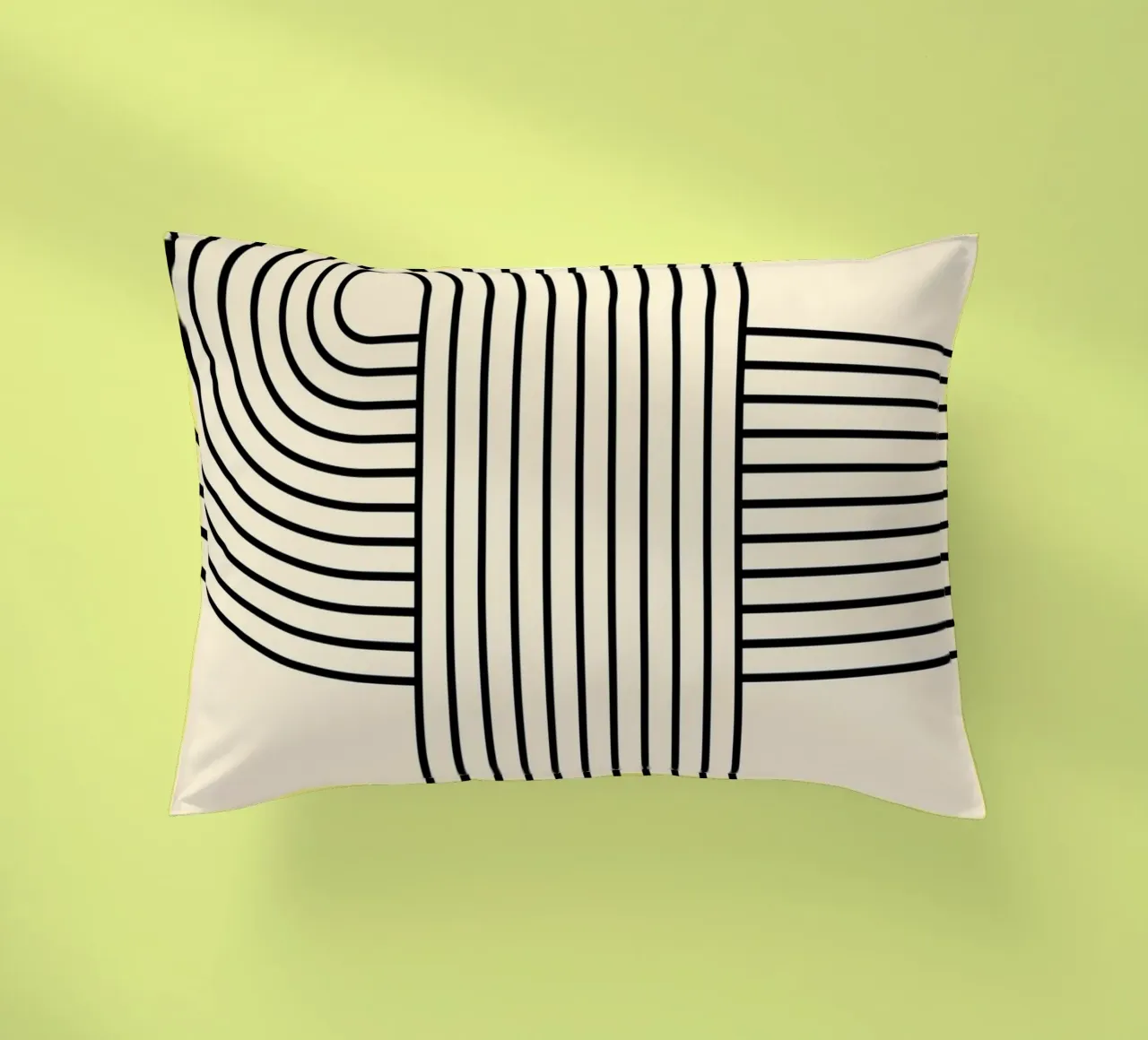 Bauhaus Curve Pattern | Black & White Abstract Print cuscino da PrintCessStudio
