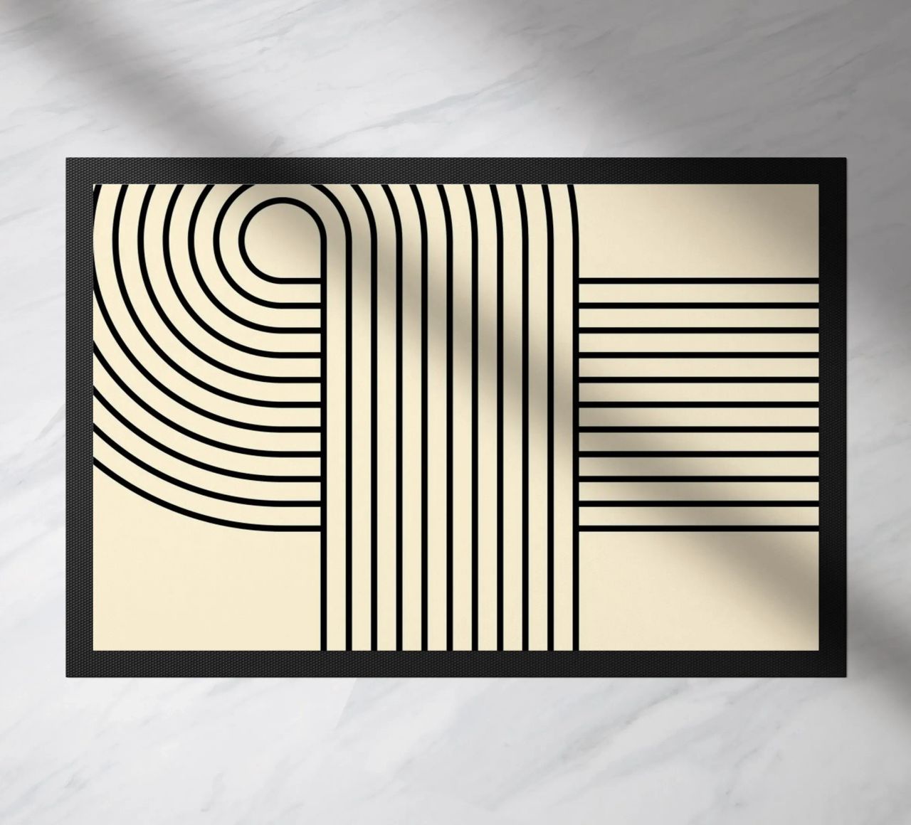 Bauhaus Curve Pattern | Black & White Abstract Print zerbino da PrintCessStudio