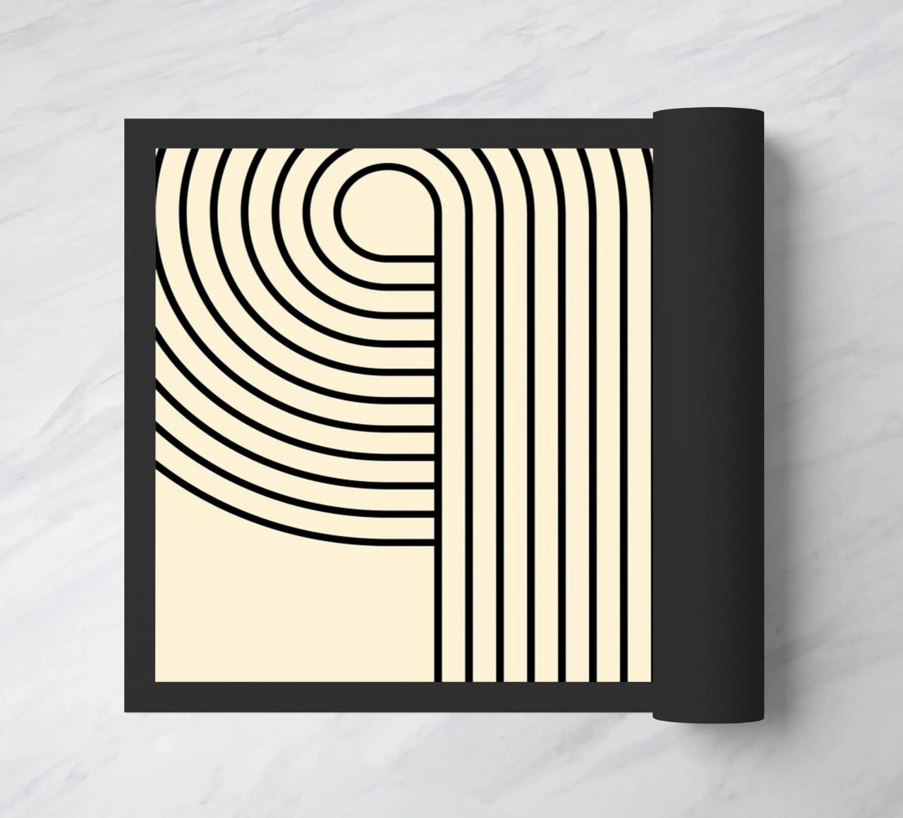Bauhaus Curve Pattern | Black & White Abstract Print zerbino da PrintCessStudio